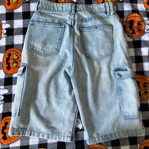 Light Blue Denim Cargo Shorts